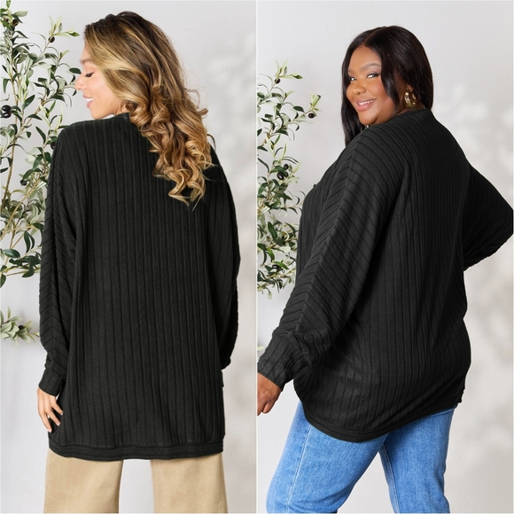 Ribbed Haven Cardigan - Black - Picture 3 of 10
